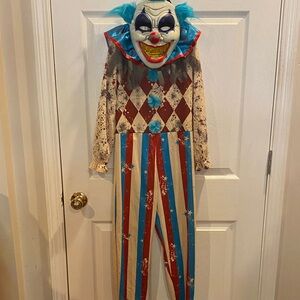 Creepy Clown Kids Costume - Red, Blue, White